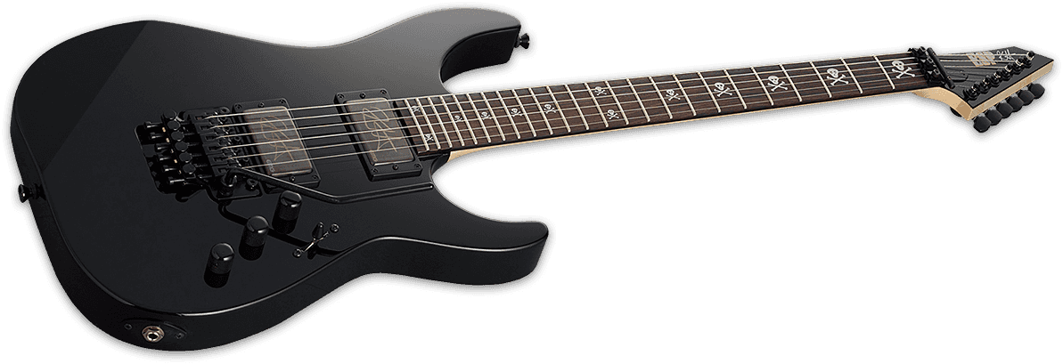 Esp Custom Shop Kirk Hammett Kh-2 Neck Thru Body Jap Signature 2h Emg Fr Rw - Black - Str shape electric guitar - Variation 2