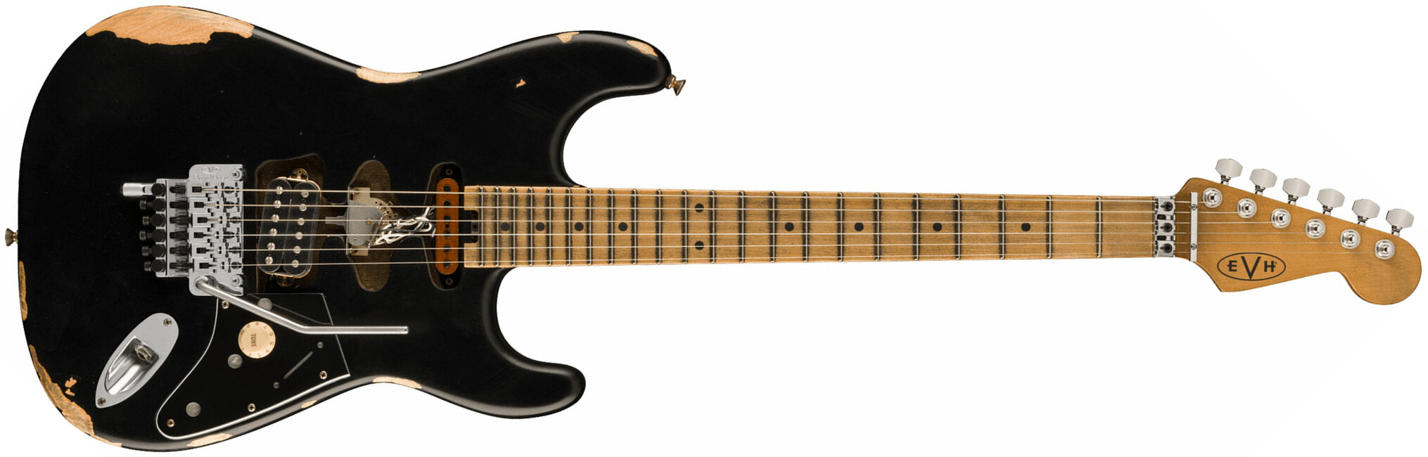 Evh Frankenstein Relic Mex 1h Fr Mn - Black - Str shape electric guitar - Main picture