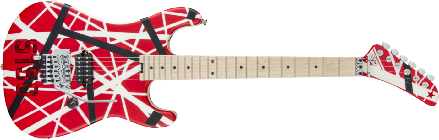 Evh Striped Series 5150 Mex Mn 2017 - Red, Black & White Stripes - Str shape electric guitar - Main picture