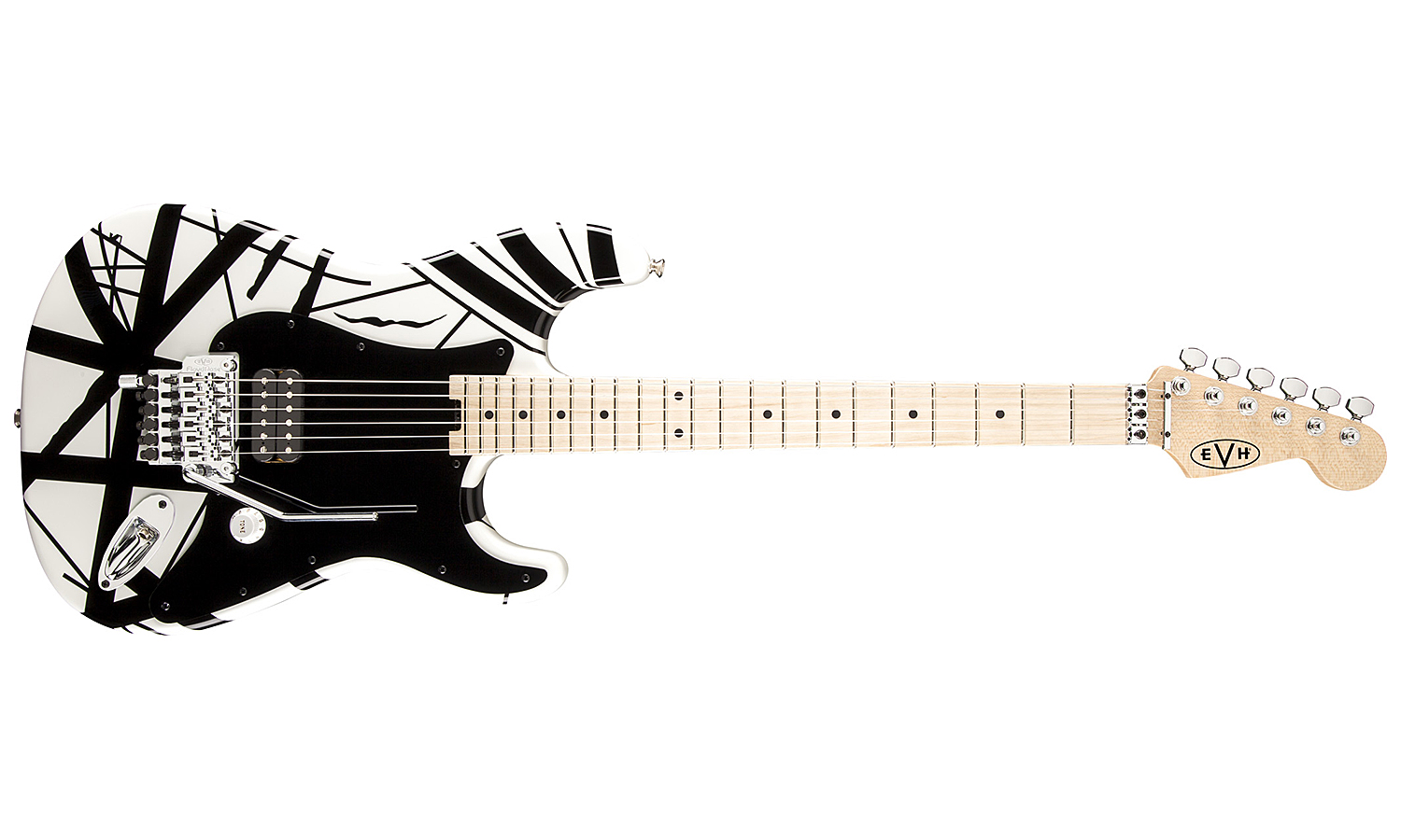 Evh Striped Series - White With Black Stripes - Str shape electric guitar - Variation 3