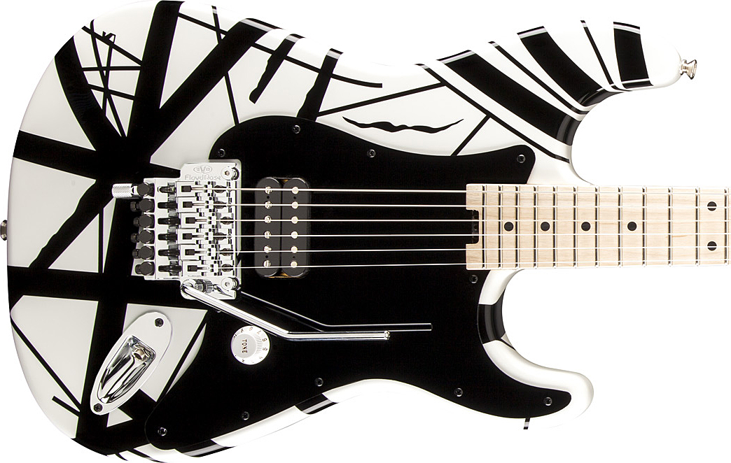 Evh Striped Series - White With Black Stripes - Str shape electric guitar - Variation 4