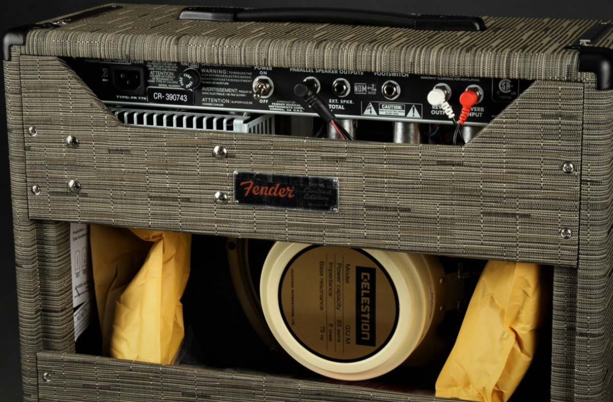 Fender 65 Princeton Reverb Fsr Ltd 15w 1x12 Celestion Creamback Chilewich Charcoal - Electric guitar combo amp - Variation 1