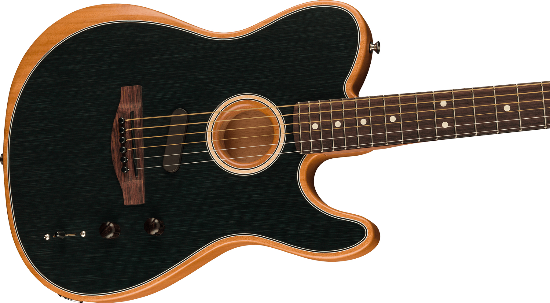 Fender Acoustasonic Tele Player Mex Epicea Acajou Rw - Brushed Black - Electro acoustic guitar - Variation 2