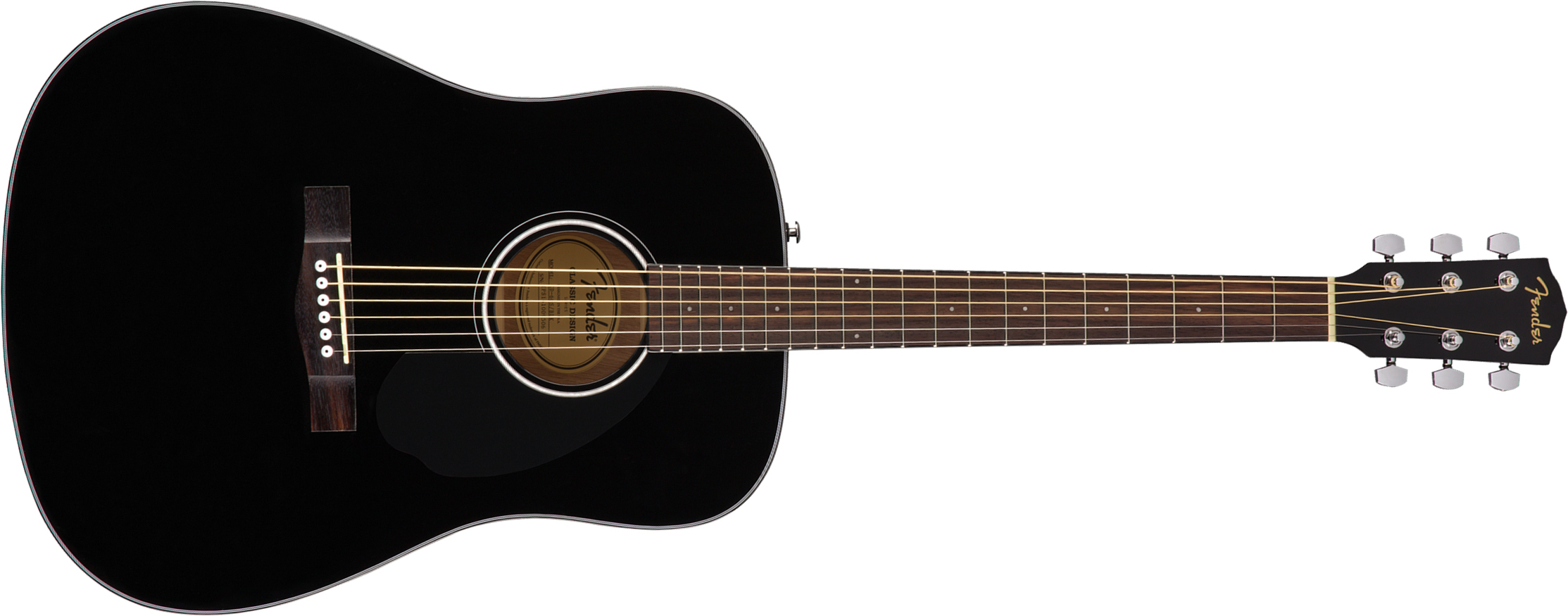 Fender Cd-60s 2019 Dreadnought Epicea Acajou Wal - Black - Acoustic guitar & electro - Main picture