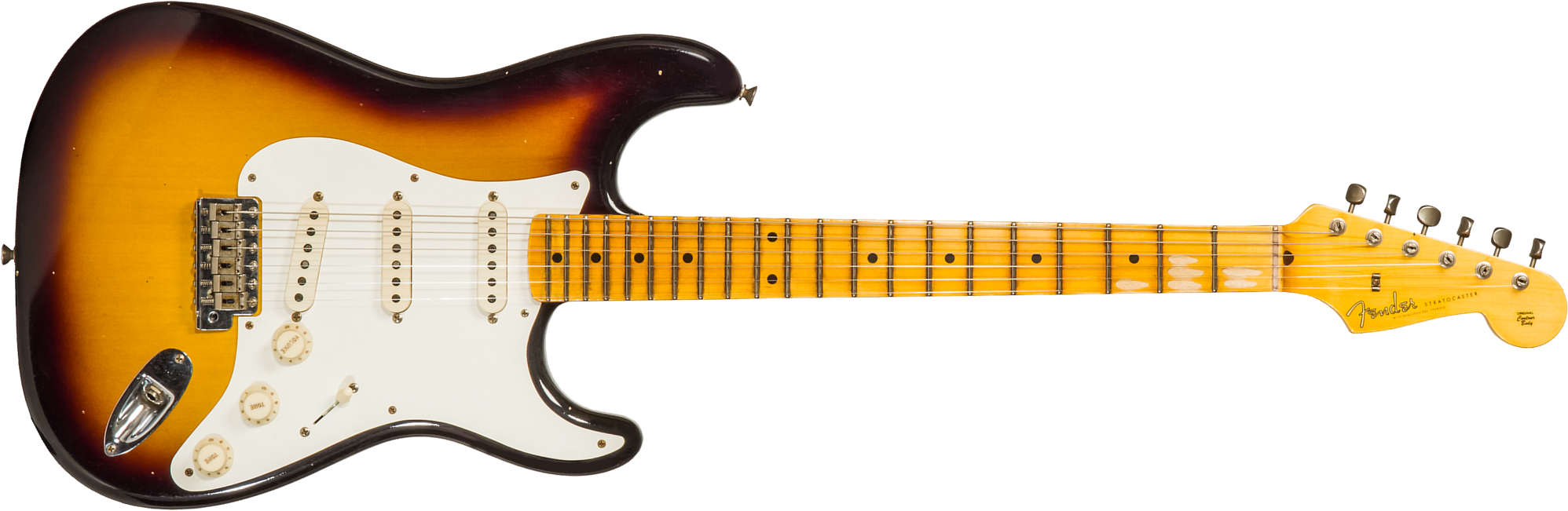 Fender Custom Shop Strat 1956 3s Trem Mn #cz571884 - Journeyman Relic Aged 2-color Sunburst - Str shape electric guitar - Main picture