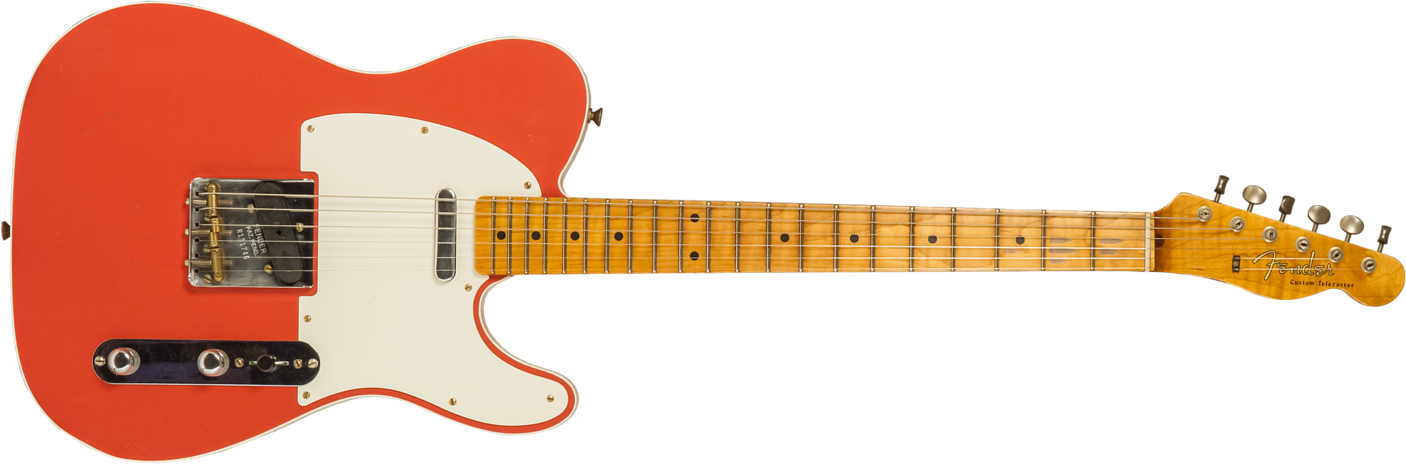 Fender Custom Shop Tele Custom 50s Twisted 2s Ht Mn #r131746 - Journeyman Relic Tahitian Coral - Tel shape electric guitar - Main picture