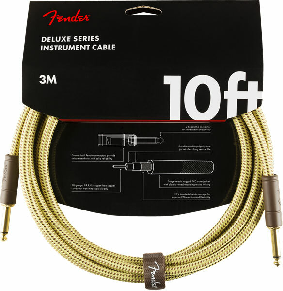Fender Deluxe Instrument Cable Droit/droit 10ft Tweed - Cable - Main picture