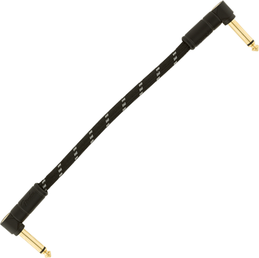 Fender Deluxe Instrument Patch Cable Angle Angle 6inch Black Tweed - Cable - Main picture