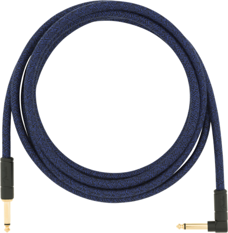 Fender Festival Pure Hemp Instrument Cable Droit/coude 10ft Blue Dream - Cable - Main picture