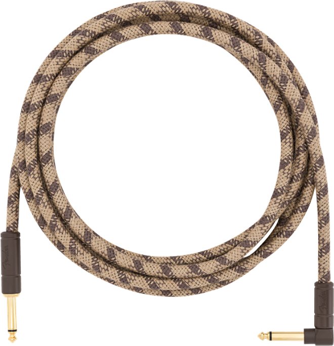 Fender Festival Pure Hemp Instrument Cable Droit/coude 10ft Brown Stripe - Cable - Main picture
