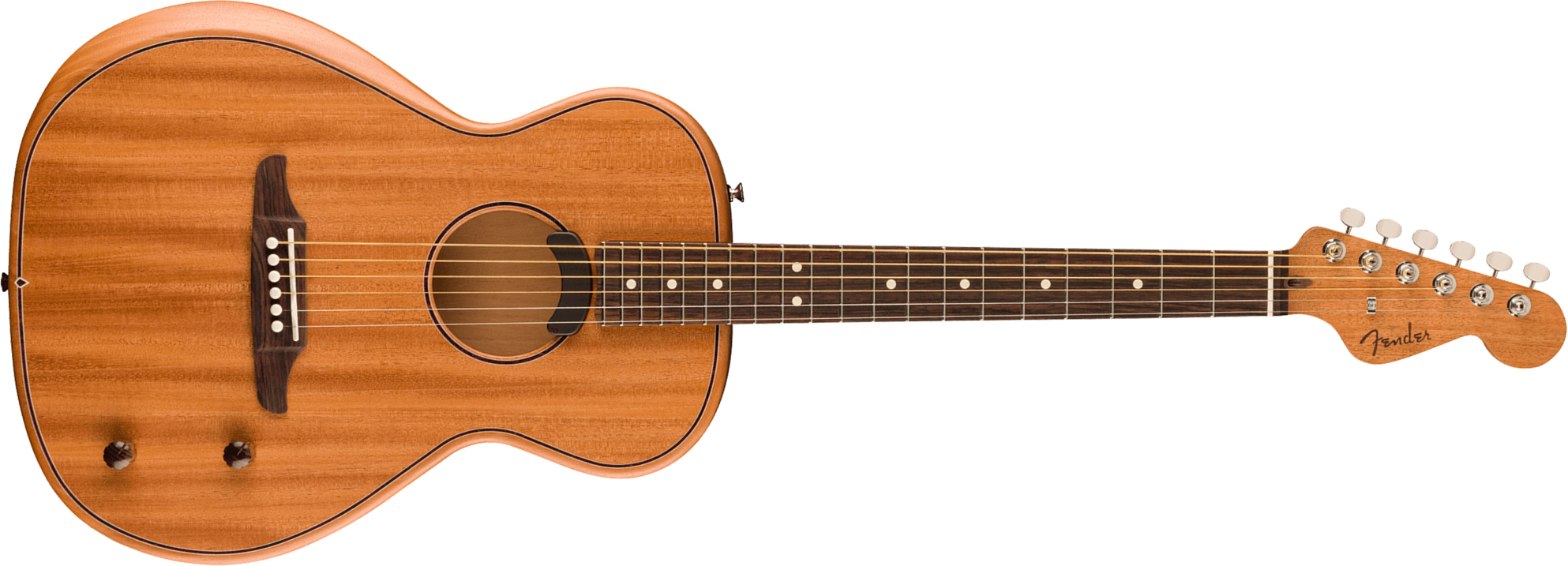 Fender Highway All Mahogany Parlor Thin Mex Acajou Epicea Rw - Natural Satin Matte - Electro acoustic guitar - Main picture