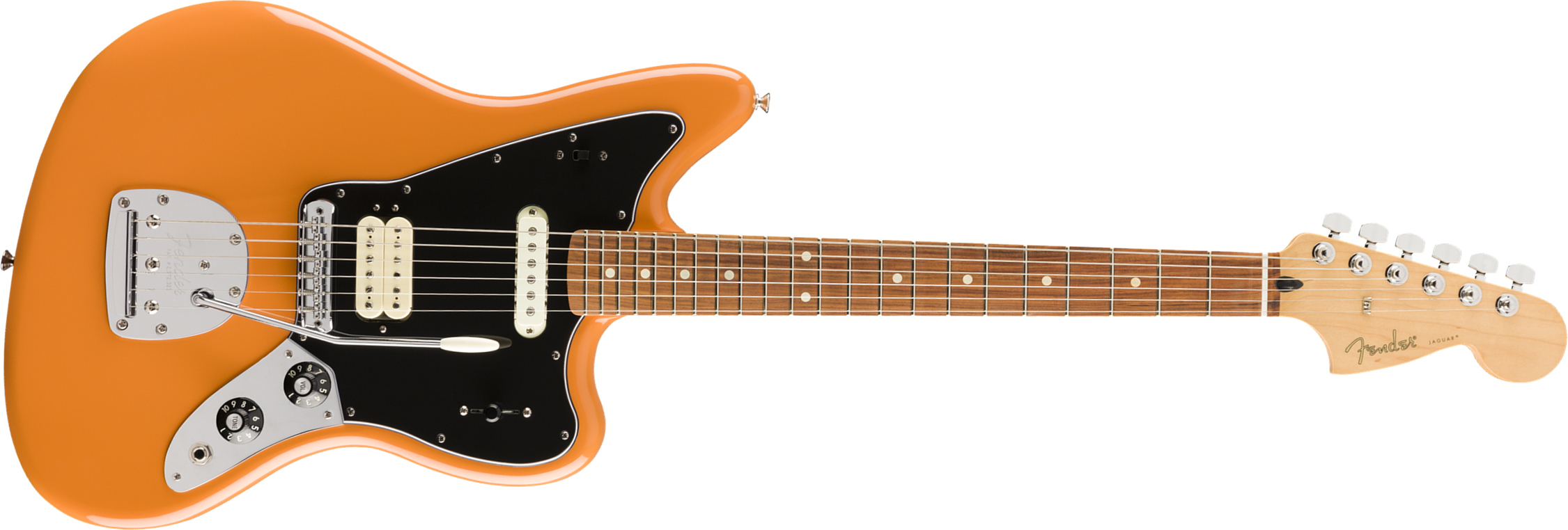 Fender Jaguar Player Mex Hs Pf - Capri Orange - Retro rock electric guitar - Main picture