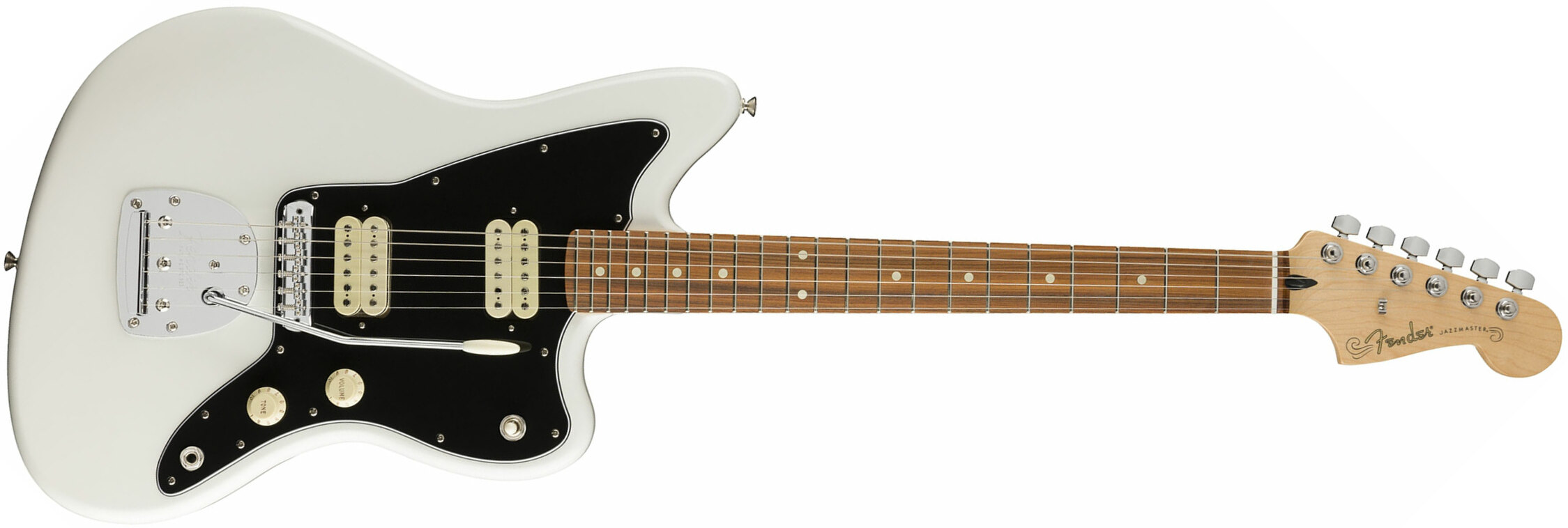 Fender Jazzmaster Player Mex Hh Pf - Polar White - Retro rock electric guitar - Main picture