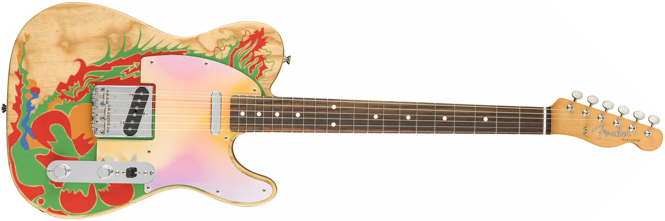 Fender Jimmy Page Tele Dragon Ltd Mex Signature Rw - Natural - Tel shape electric guitar - Main picture
