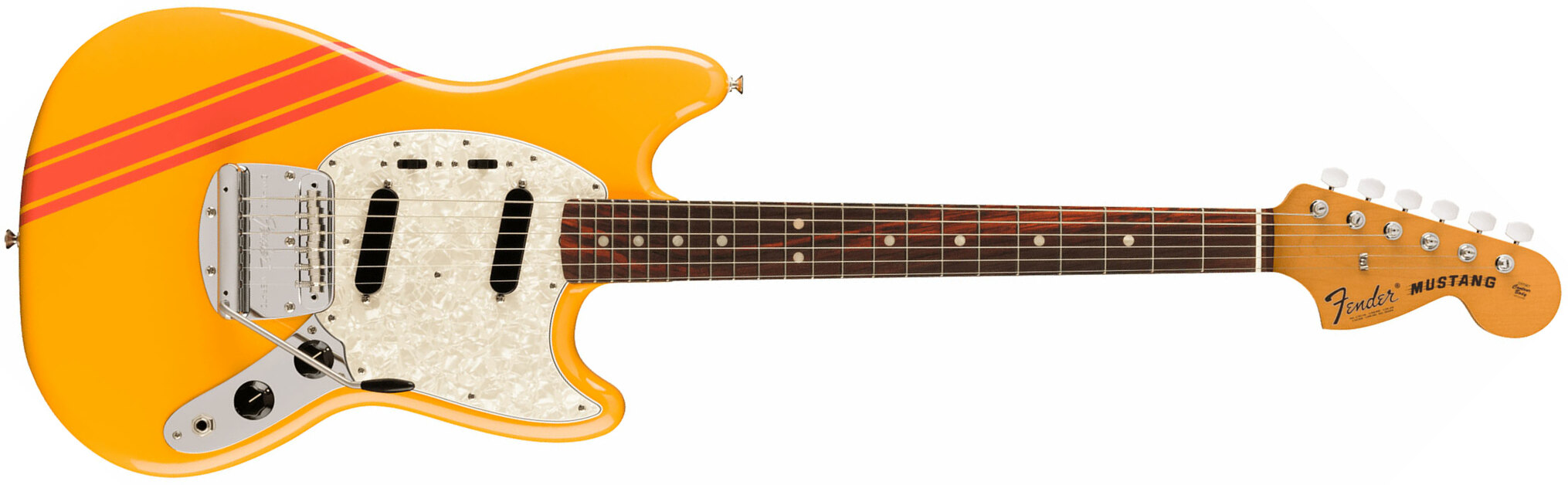 Fender Mustang 70s Competition Vintera 2 Mex 2s Trem Rw - Competition Orange - Retro rock electric guitar - Main picture
