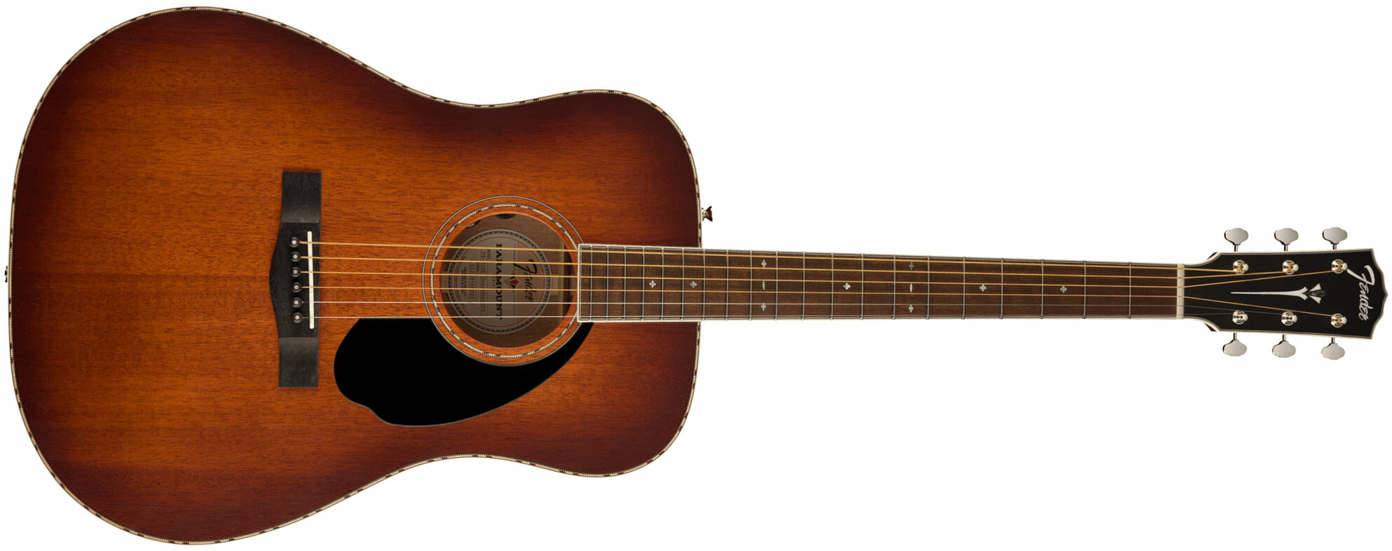 Fender Pd-220e Paramount Dreadnought Tout Acajou Ova - Aged Cognac Burst - Electro acoustic guitar - Main picture