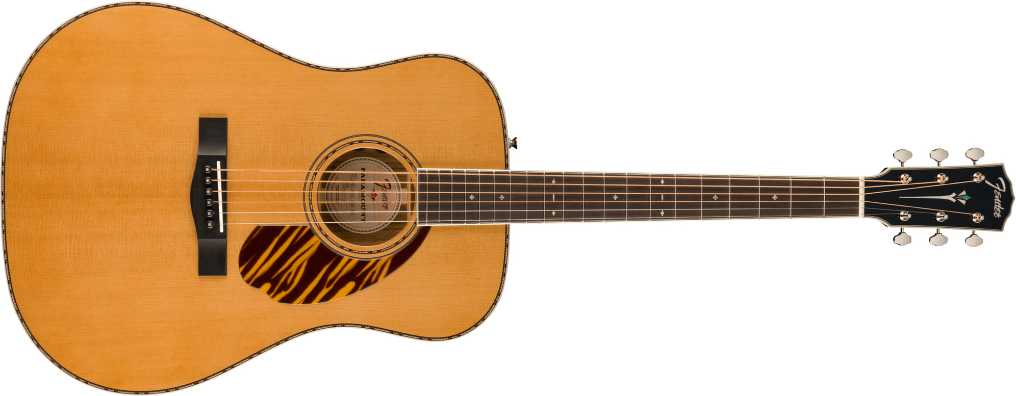 Fender Pd-220e Paramount Fsr Ltd Dreadnought Epicea Ovangkol Ova - Aged Natural - Electro acoustic guitar - Main picture
