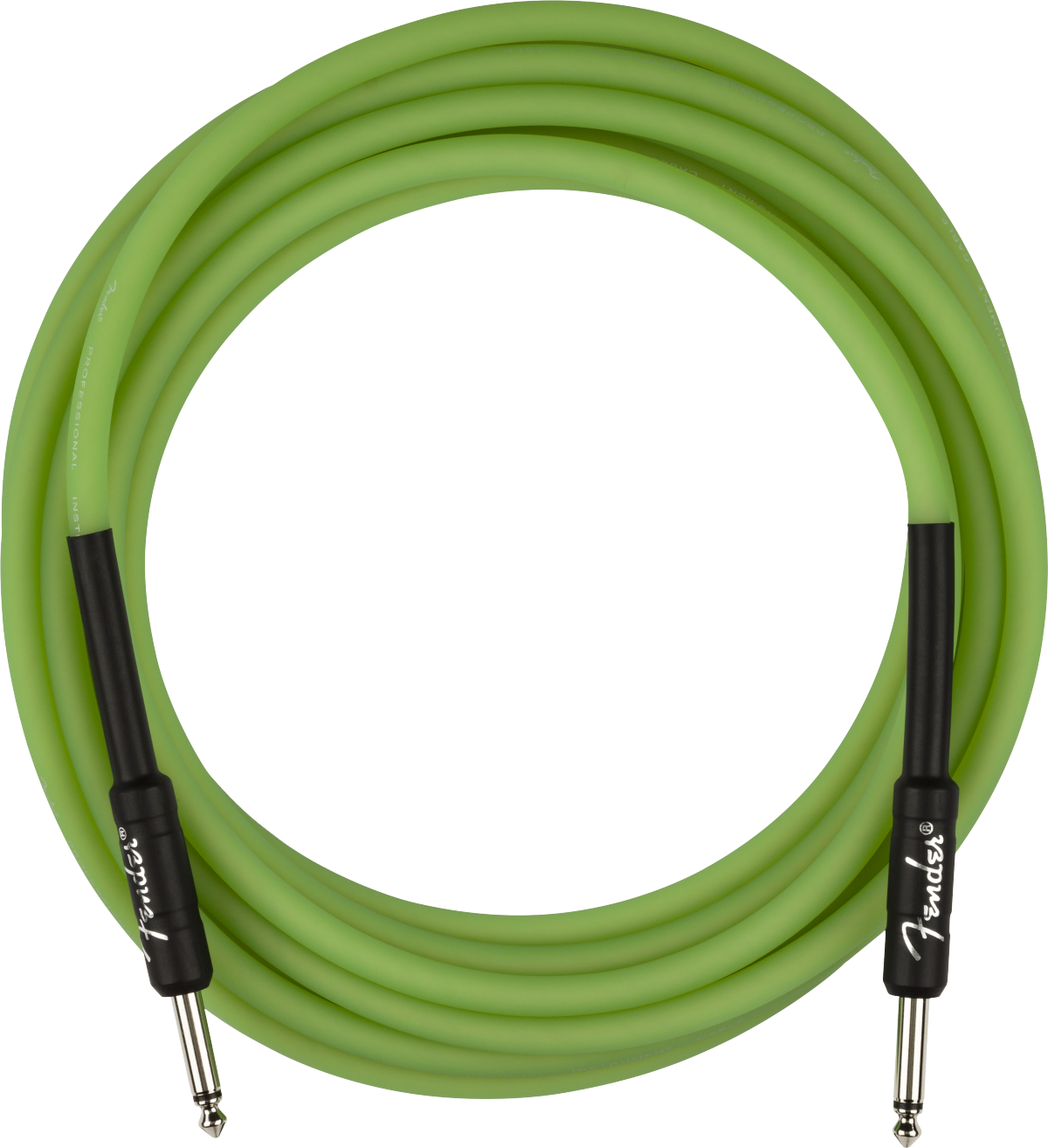 Fender Pro Glow In The Dark Instrument Cable Droit/droit 18.6ft Green - Cable - Main picture