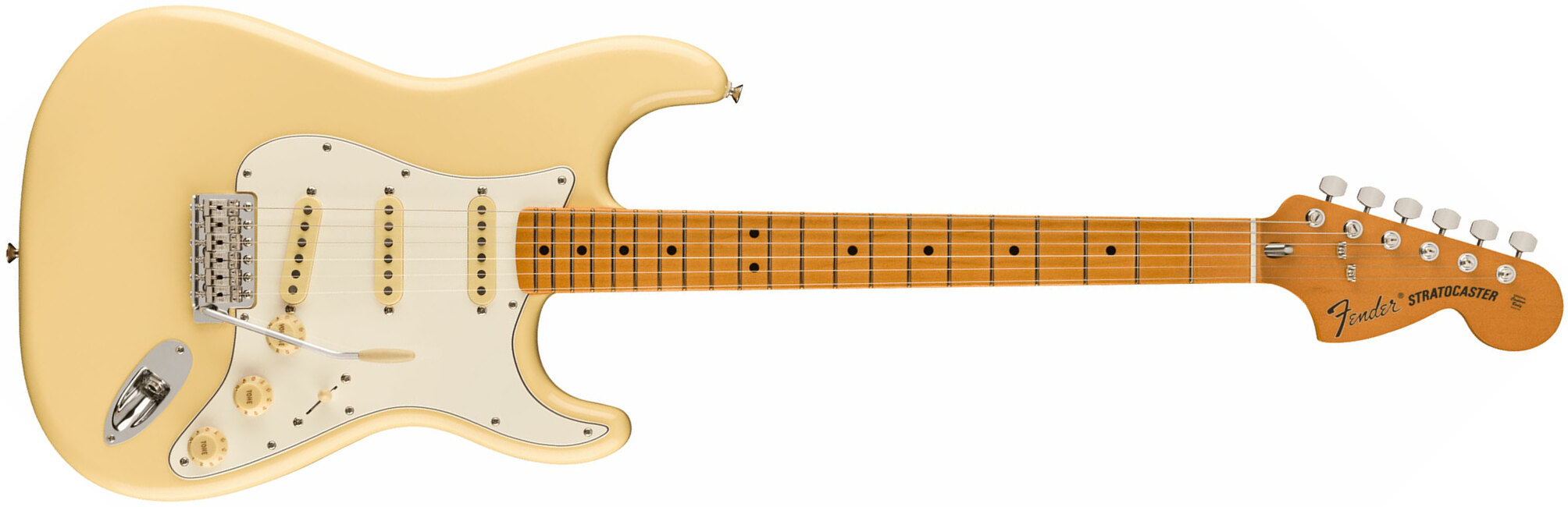 Fender Strat 70s Vintera 2 Mex 3s Trem Mn - Vintage White - Str shape electric guitar - Main picture