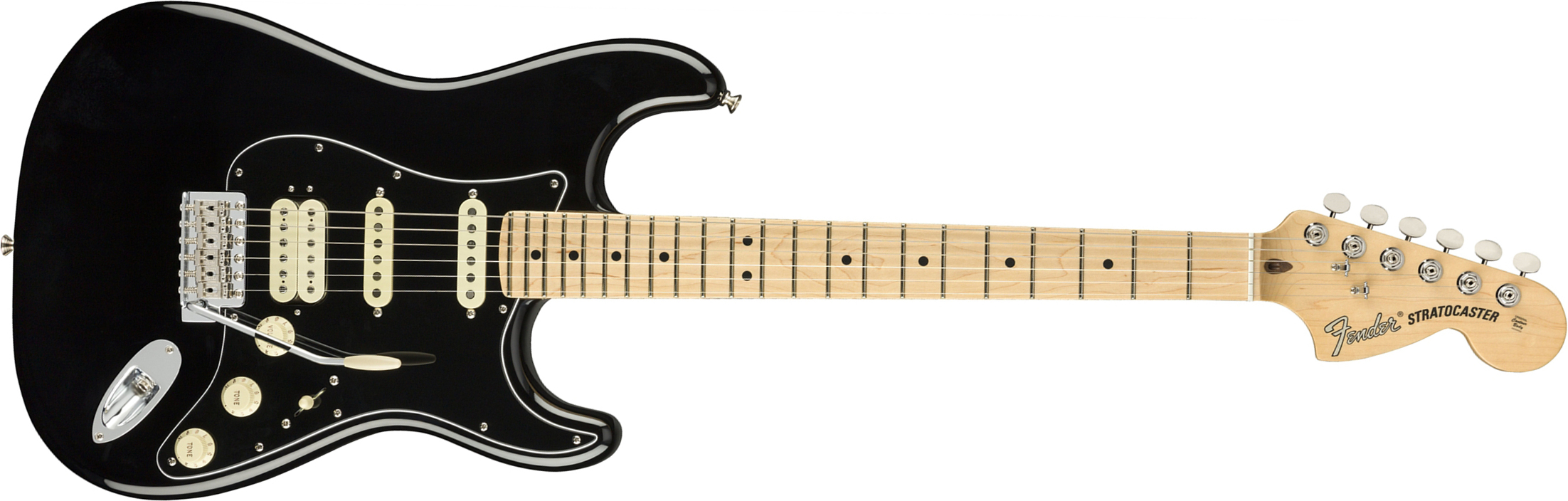 Fender Strat American Performer Usa Hss Mn - Black - Str shape electric guitar - Main picture