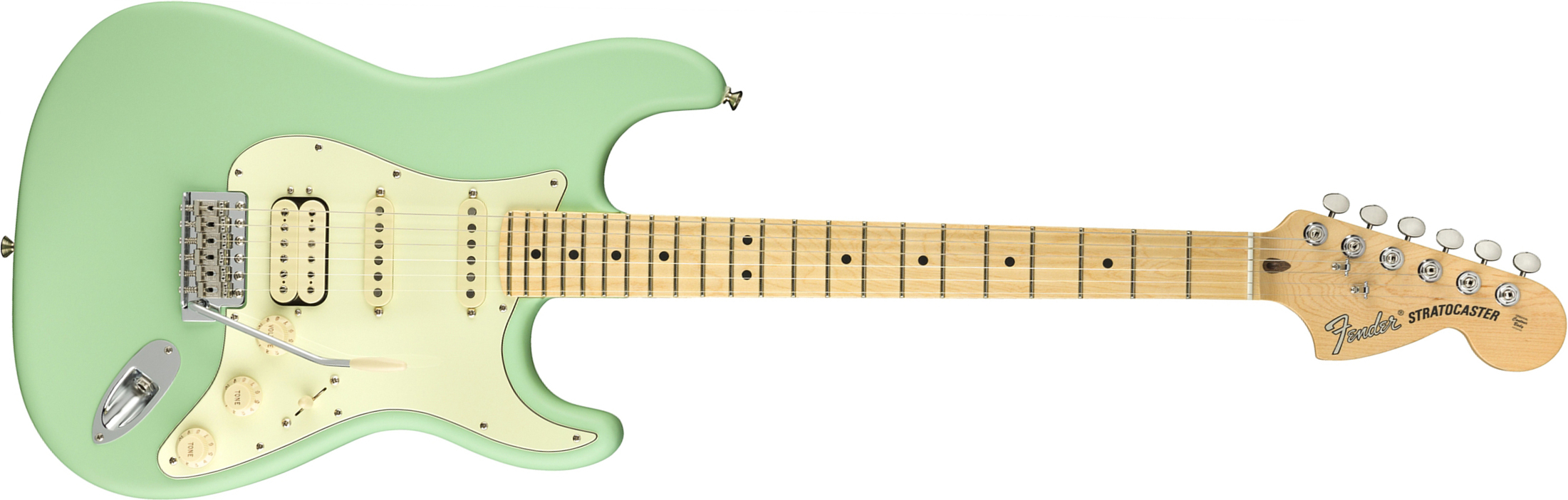 Fender Strat American Performer Usa Hss Mn - Satin Surf Green - Str shape electric guitar - Main picture