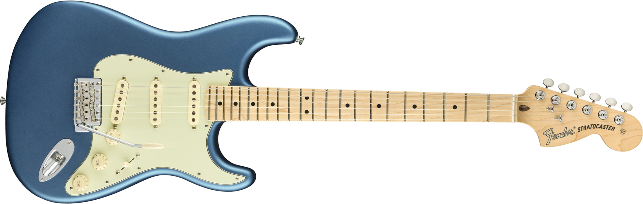 Fender Strat American Performer Usa Sss Mn - Satin Lake Placid Blue - Str shape electric guitar - Main picture