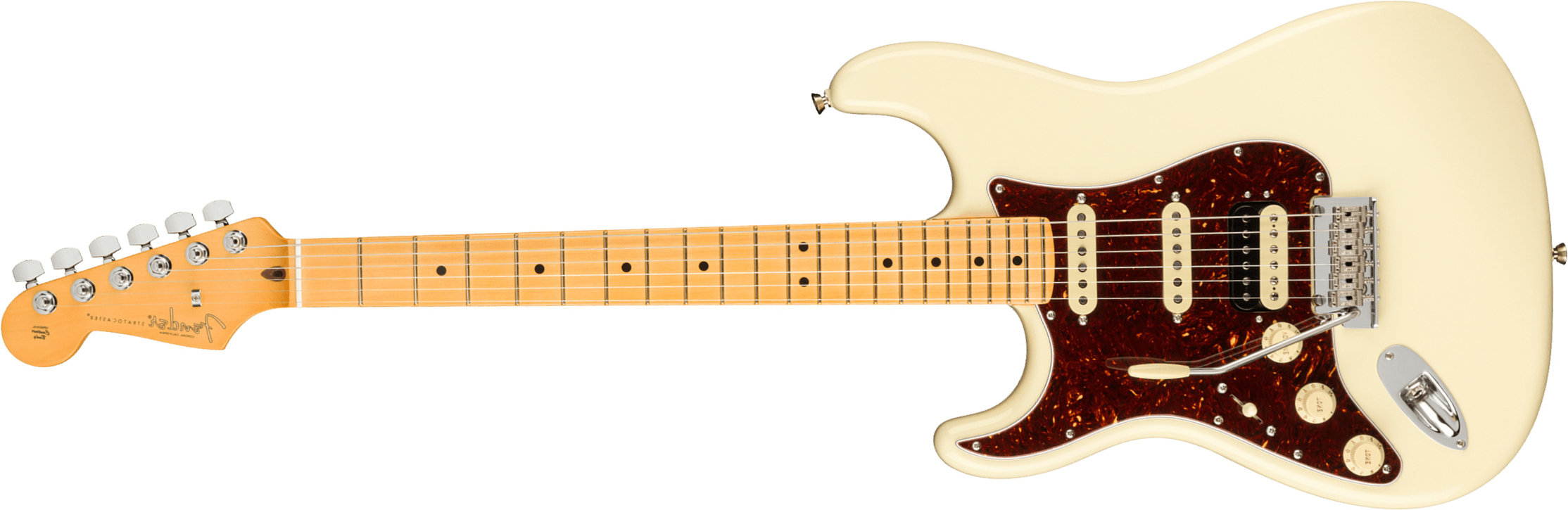 Fender Strat American Professional Ii Lh Gaucher Usa Mn - Olympic White - Left-handed electric guitar - Main picture