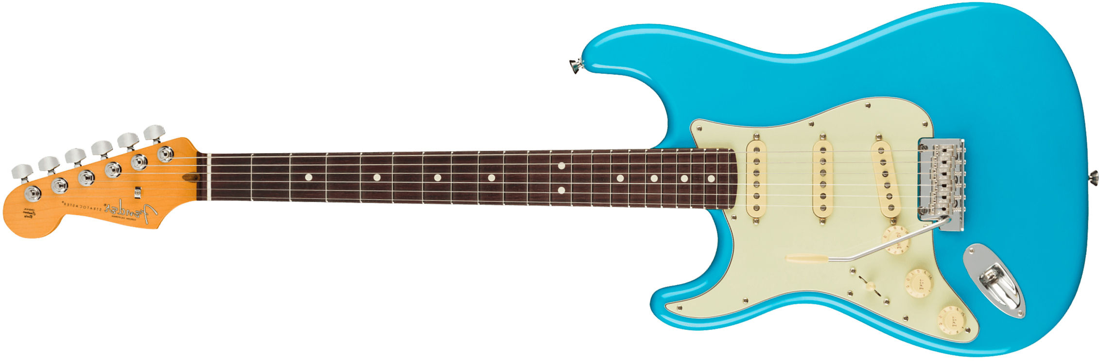 Fender Strat American Professional Ii Lh Gaucher Usa Rw - Miami Blue - Left-handed electric guitar - Main picture