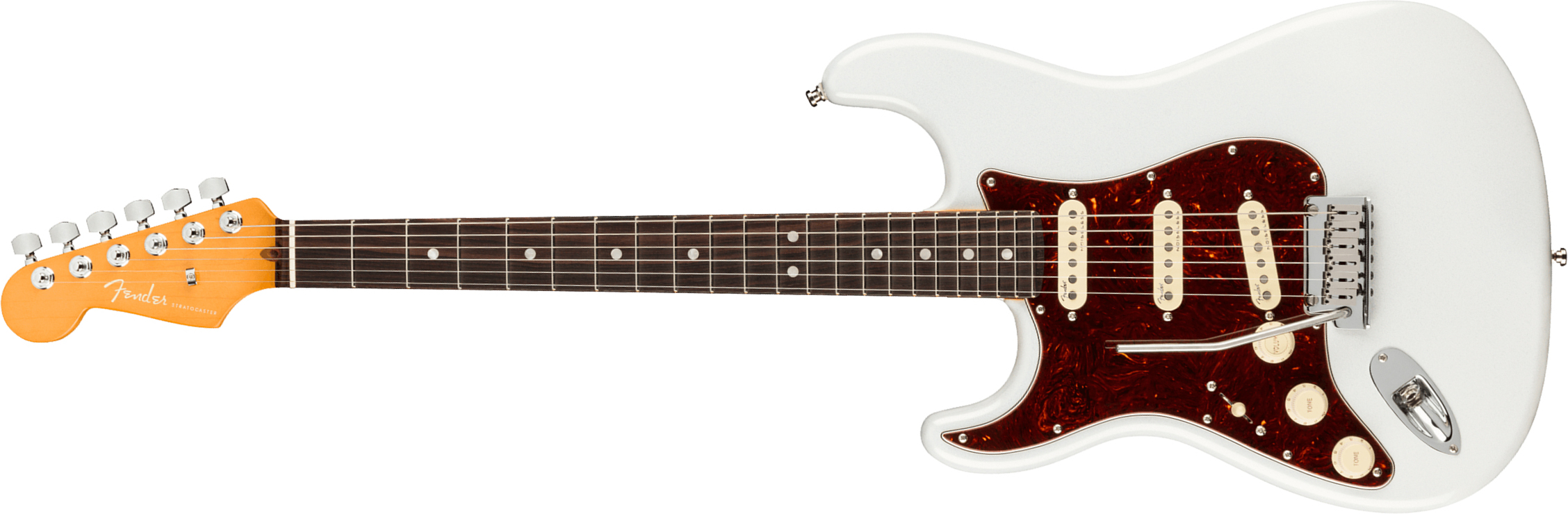 Fender Strat American Ultra Lh Gaucher Usa Rw +etui - Arctic Pearl - Left-handed electric guitar - Main picture
