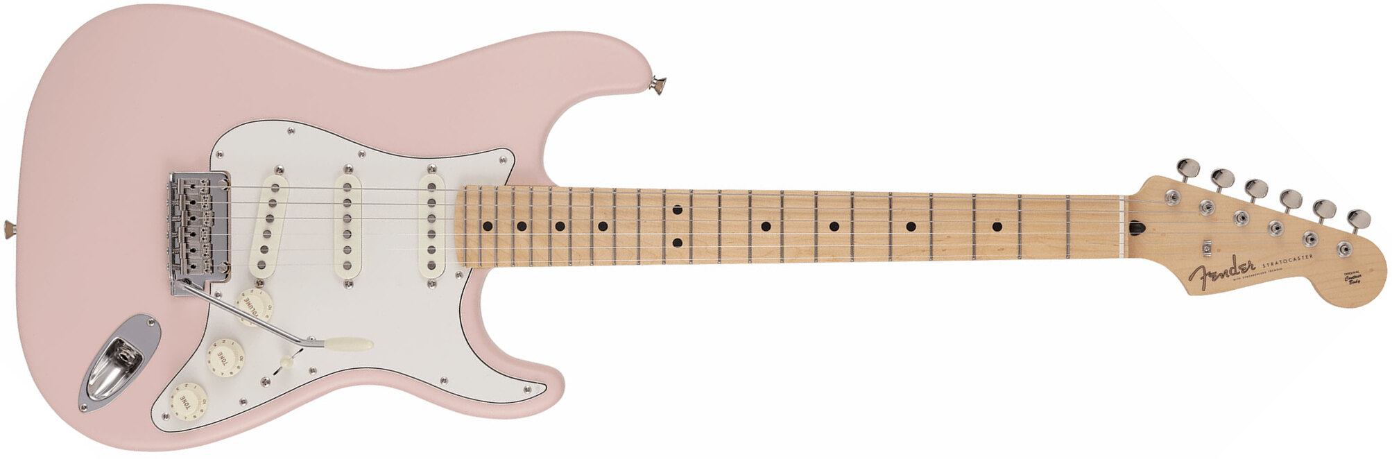Fender Strat Junior Mij Jap 3s Trem Rw - Satin Shell Pink - Electric guitar for kids - Main picture