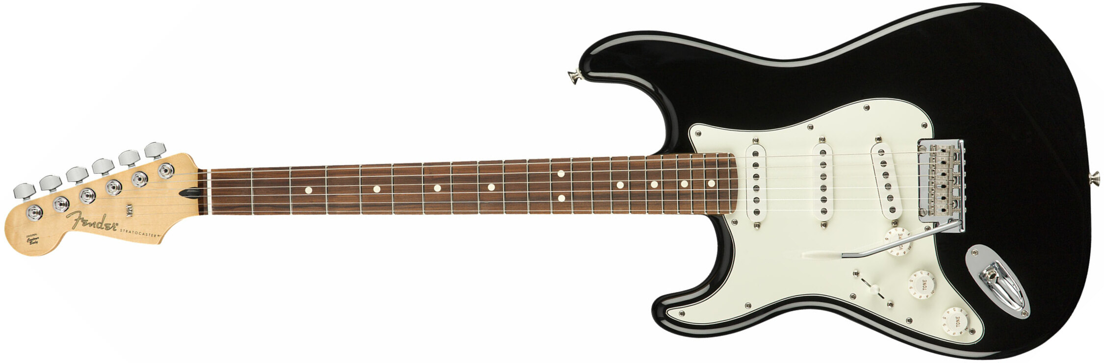 Fender Strat Player Lh Gaucher Mex Sss Pf - Black - Left-handed electric guitar - Main picture
