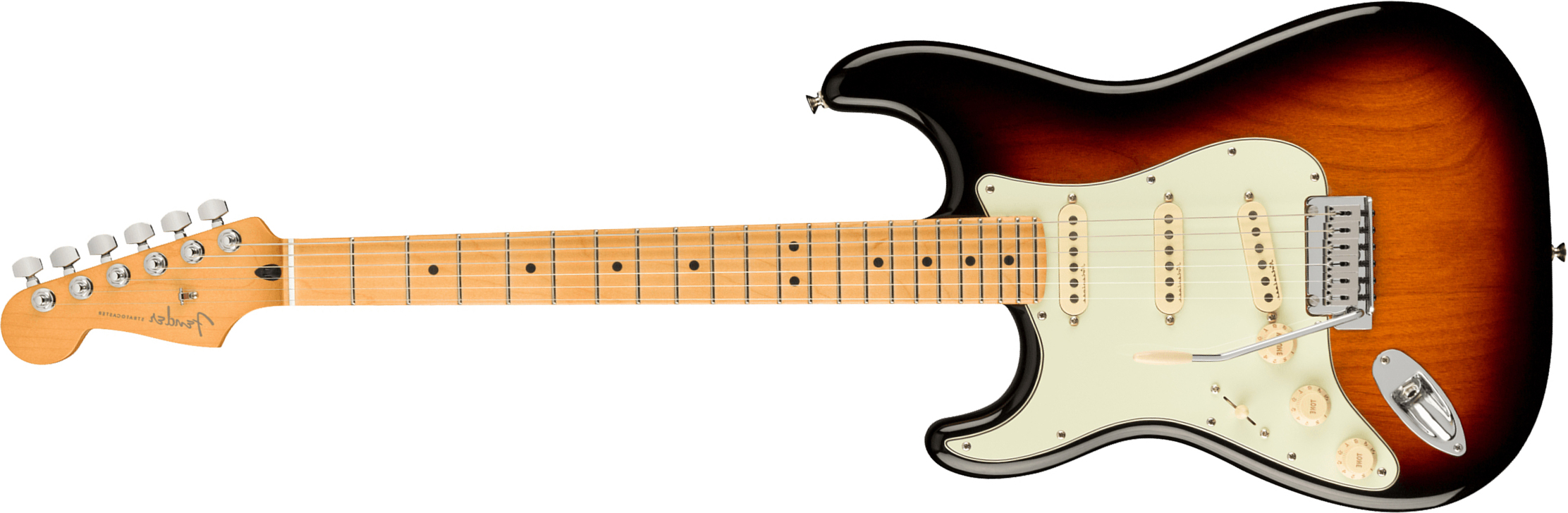 Fender Strat Player Plus Lh Mex Gaucher 3s Trem Mn - 3-color Sunburst - Left-handed electric guitar - Main picture