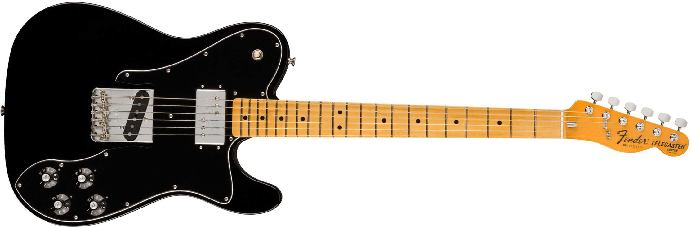 Fender Tele Custom 1977 American Vintage Ii Usa Sh Ht Mn - Black - Tel shape electric guitar - Main picture