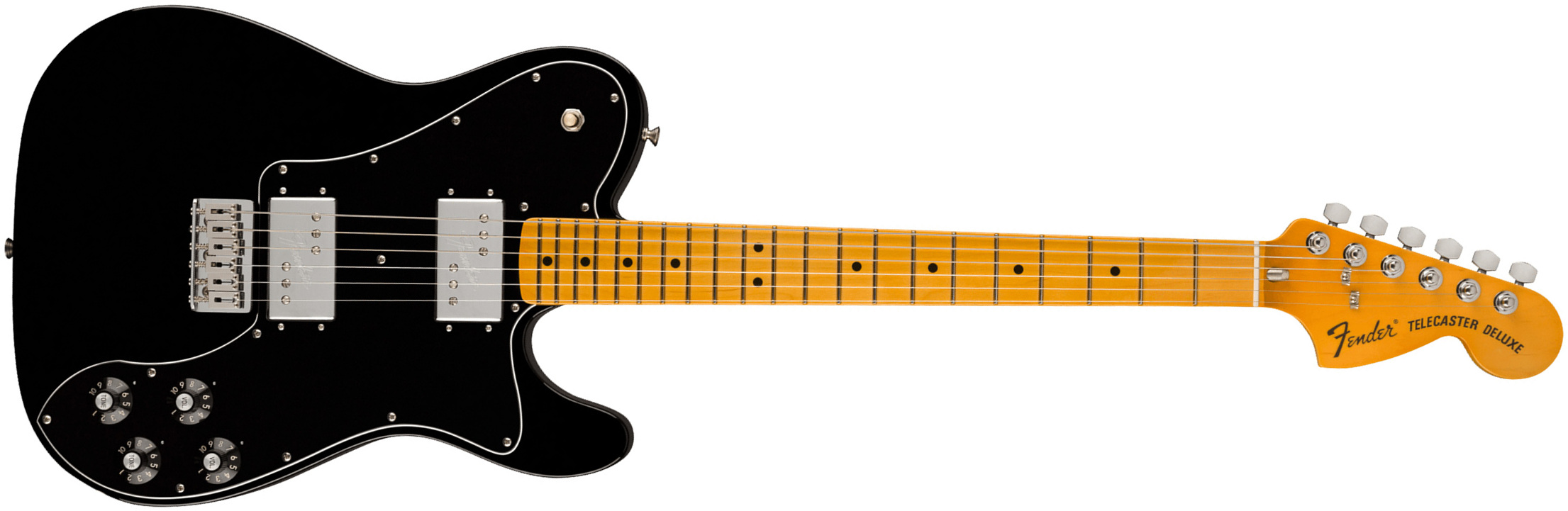 Fender Tele Deluxe 1975 American Vintage Ii Usa 2h Ht Mn - Black - Tel shape electric guitar - Main picture