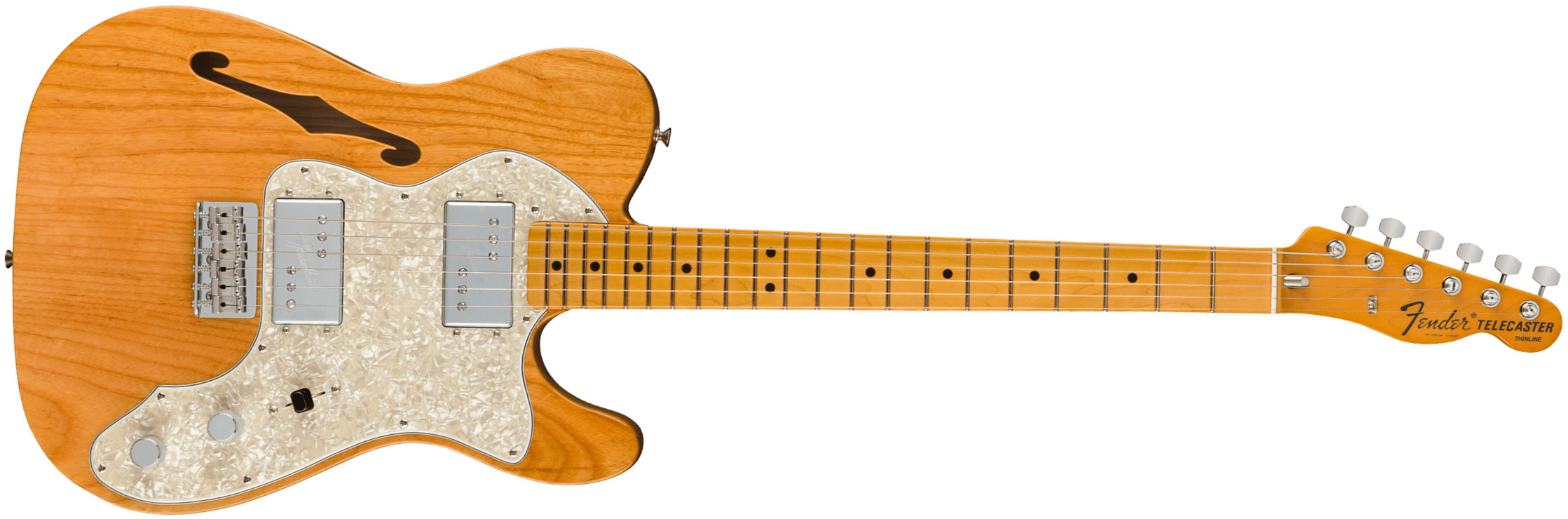 Fender Tele Thinline 1972 American Vintage Ii Usa 2h Ht Mn - Aged Natural - Semi-hollow electric guitar - Main picture