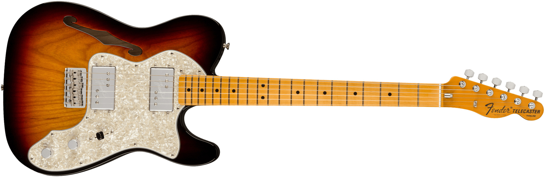 Fender Tele Thinline 1972 American Vintage Ii Usa 2h Ht Mn - 3-color Sunburst - Tel shape electric guitar - Main picture