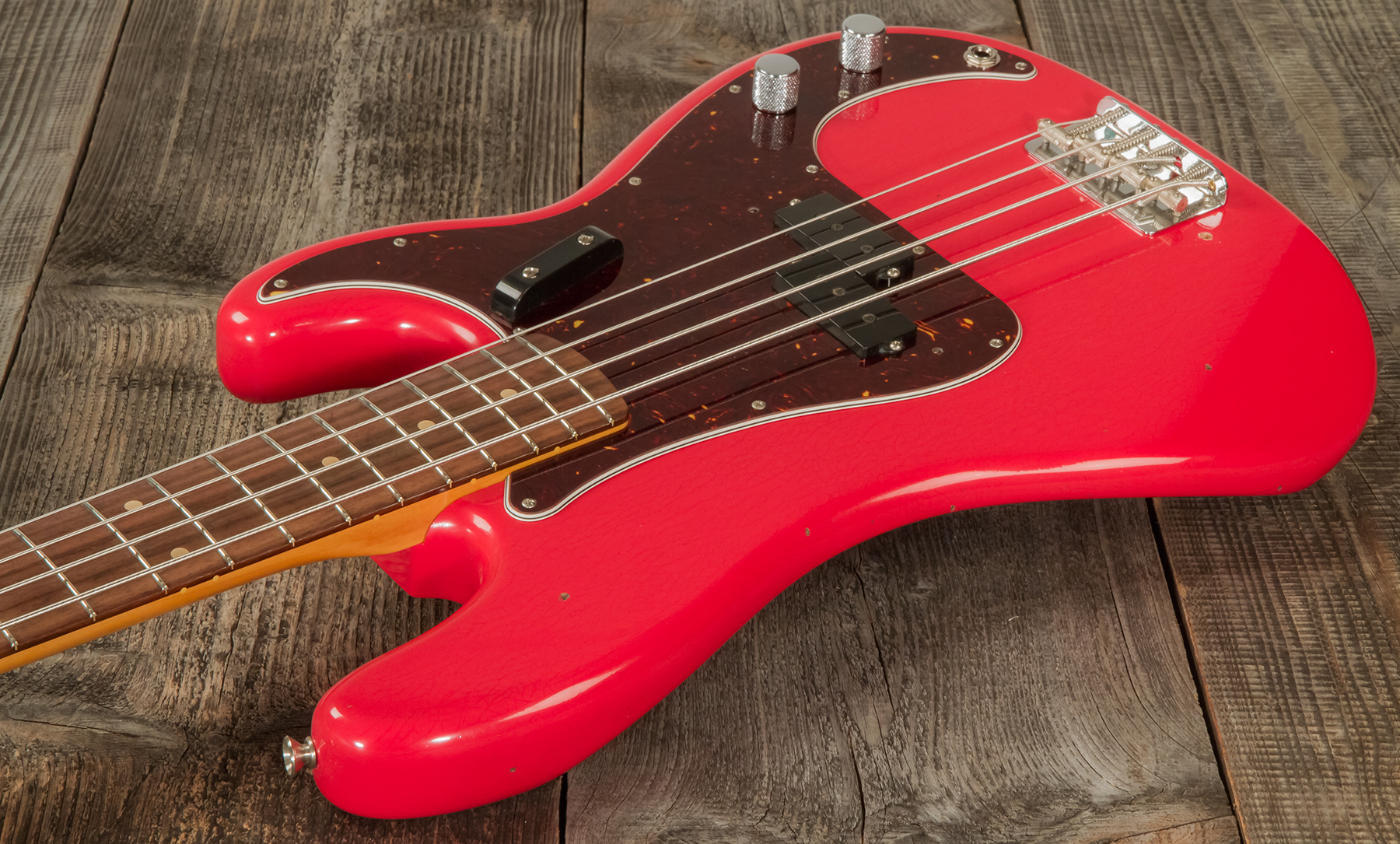 Fender Custom Shop Precision Bass 1962 Rw #r126357 - Journeyman Relic Fiesta Red - Solid body electric bass - Variation 2