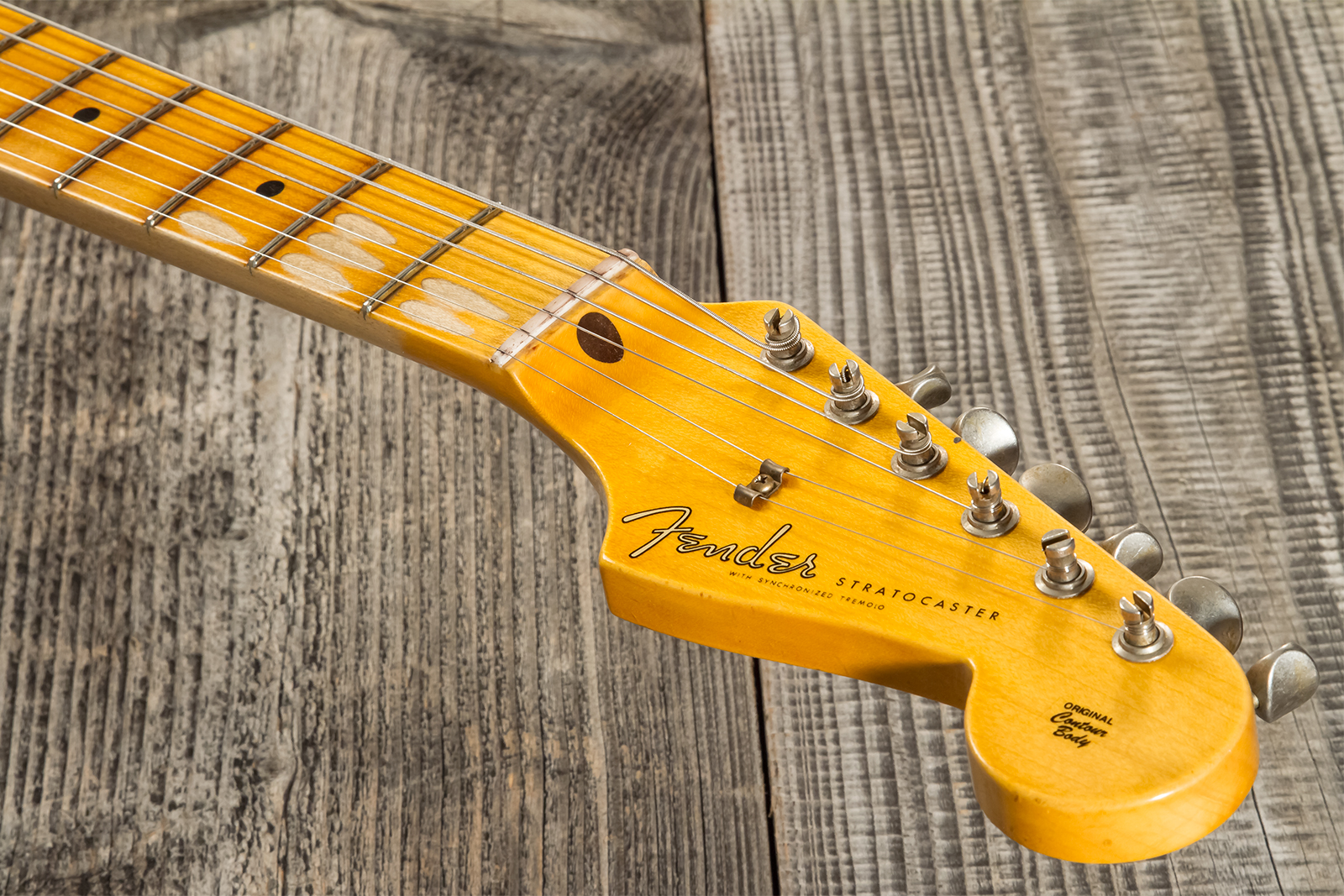 Fender Custom Shop Strat 1956 3s Trem Mn #cz571884 - Journeyman Relic Aged 2-color Sunburst - Str shape electric guitar - Variation 8