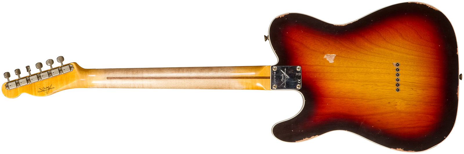 Fender Custom Shop Tele Custom 1959 2s Ht Mn #cz573750 - Relic Chocolate 3-color Sunburst - Tel shape electric guitar - Variation 1
