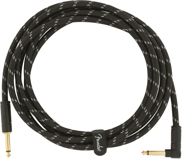 Fender Deluxe Instrument Cable Droit/coude 10ft Black Tweed - Cable - Variation 1