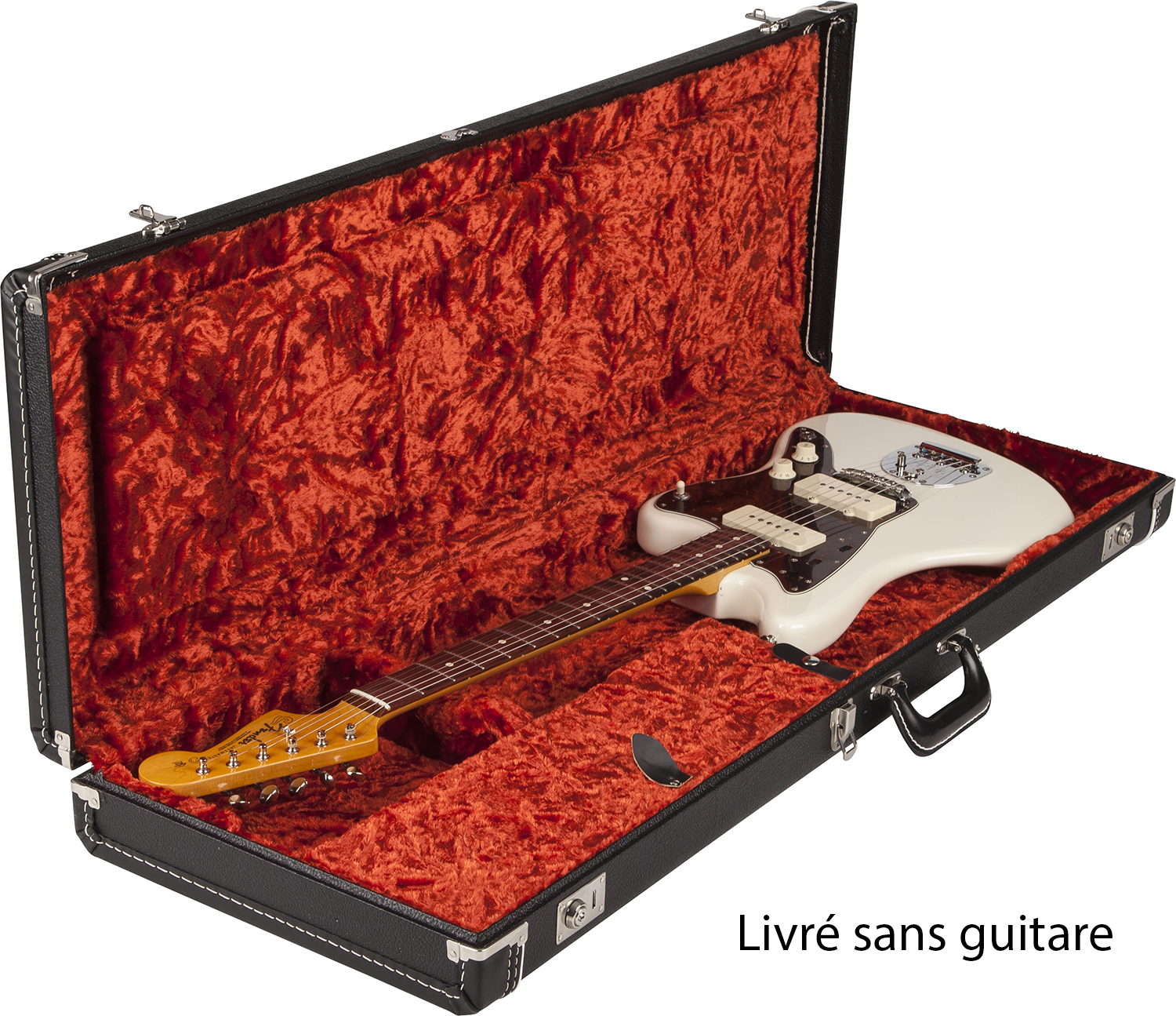 Fender Guit. Elect. Jaguar Ou Jazzmaster Deluxe Rextangulaire Black Interieur Orange - Electric guitar case - Variation 1