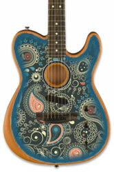 Folk guitar Fender American Acoustasonic Telecaster FSR Ltd (USA) - Blue paisley