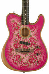 Folk guitar Fender American Acoustasonic Telecaster FSR Ltd (USA) - Pink paisley