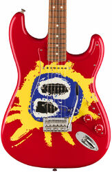 Str shape electric guitar Fender 30th Anniversary Screamadelica Stratocaster Ltd (MEX, PF) - Red blue yellow