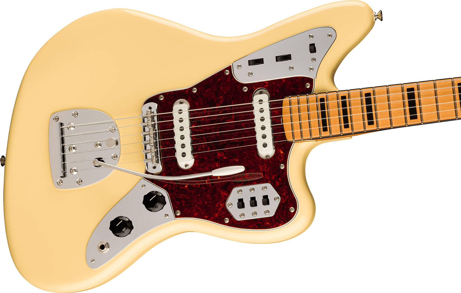Fender Jaguar 70s Vintera 2 Mex 2s Trem Mn - Vintage White - Retro rock electric guitar - Variation 2