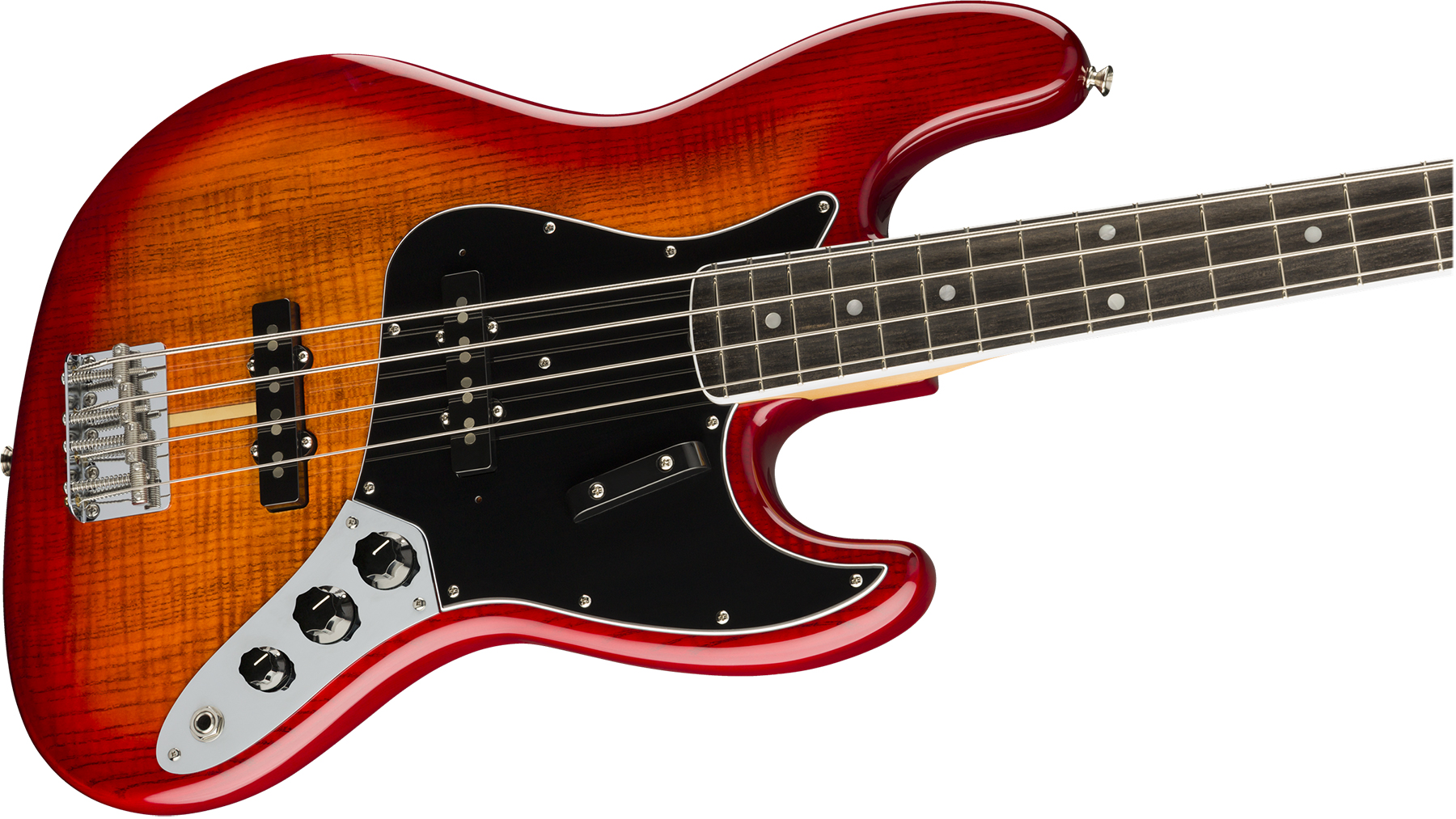 Fender Jazz Bass Flame Ash Top Rarities Usa Eb - Plasma Red Burst - Solid body electric bass - Variation 2