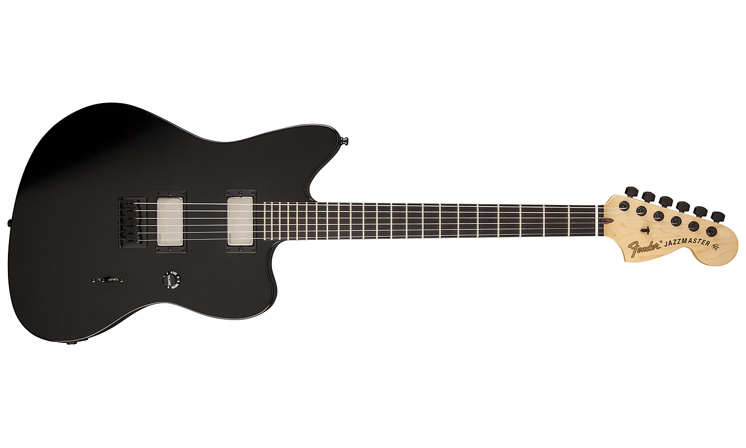 Fender Jim Root Jazzmaster Usa 2h Emg Ht Eb - Flat Black - Retro rock electric guitar - Variation 1