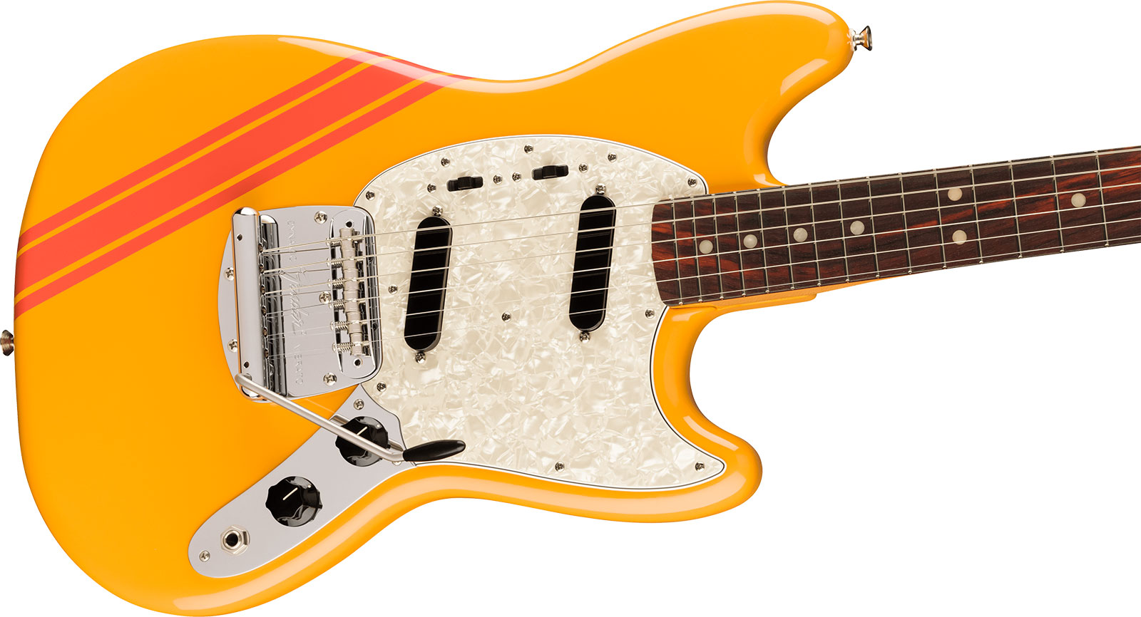 Fender Mustang 70s Competition Vintera 2 Mex 2s Trem Rw - Competition Orange - Retro rock electric guitar - Variation 2