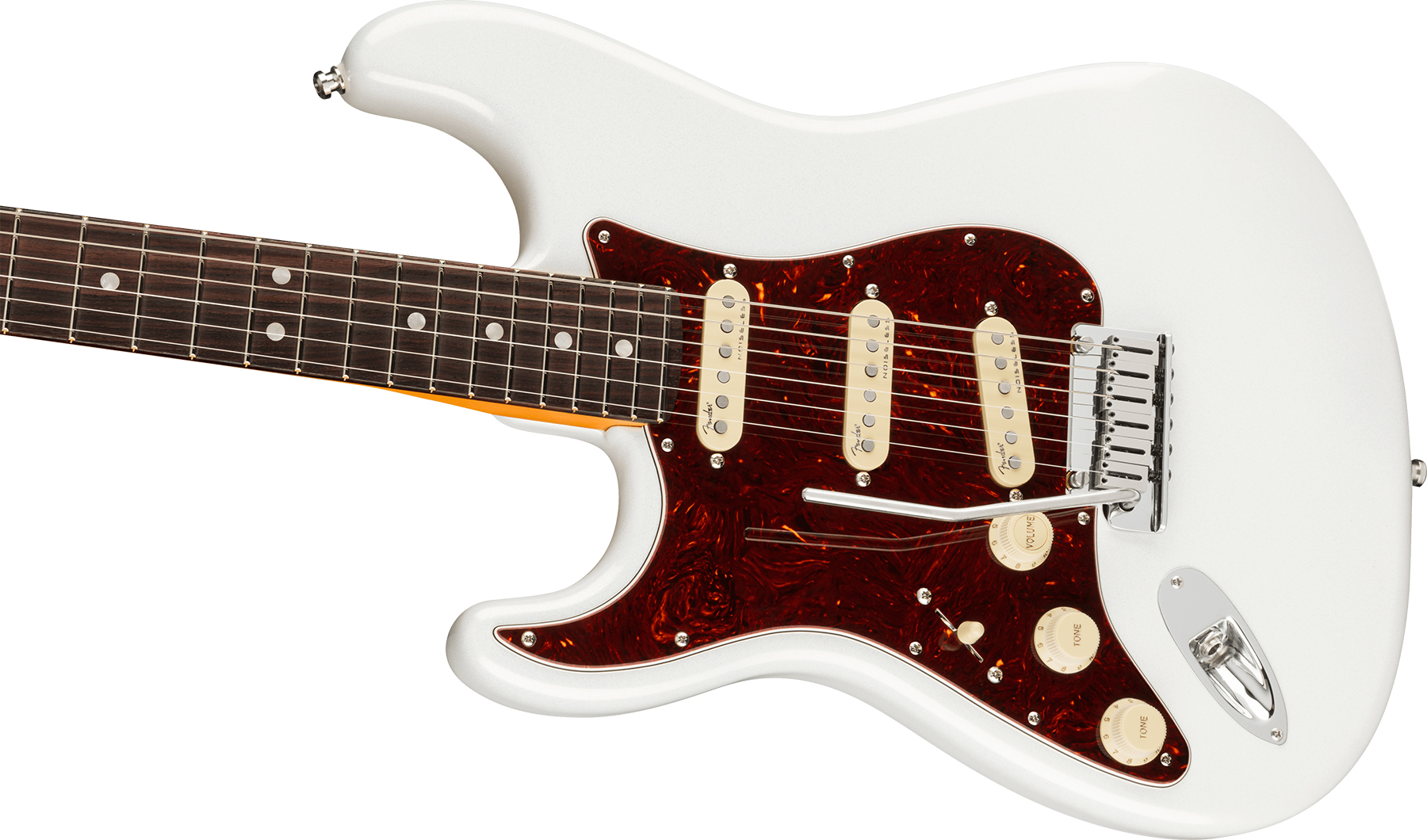 Fender Strat American Ultra Lh Gaucher Usa Rw +etui - Arctic Pearl - Left-handed electric guitar - Variation 2