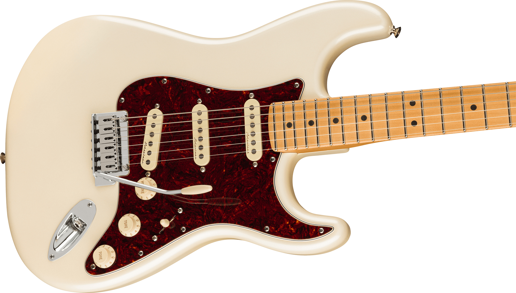 Fender Strat Player Plus Lh Mex Gaucher 3s Trem Mn - Olympic Pearl - Left-handed electric guitar - Variation 2